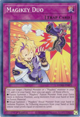 Magikey Duo DAMA-EN072 Common Yu-Gi-Oh Card (Dawn of Majesty)