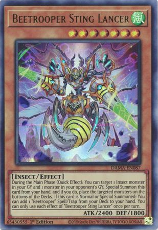 Beetrooper Sting Lancer DAMA-EN087 Ultra Rare Yu-Gi-Oh Card (Dawn of Majesty)