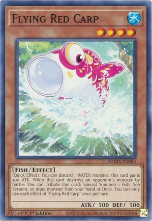 Flying Red Carp DAMA-EN093 Common Yu-Gi-Oh Card (Dawn of Majesty)