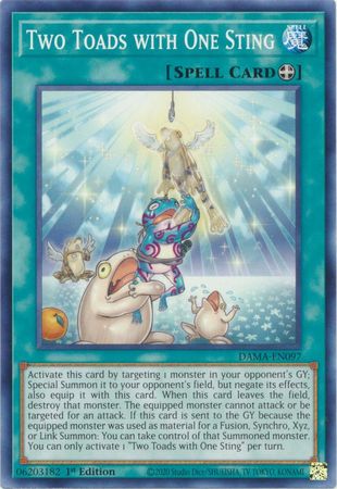 Two Toads with One Sting DAMA-EN097 Common Yu-Gi-Oh Card (Dawn of Majesty)