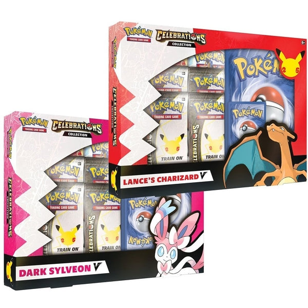 Pokemon Celebrations V Box - Lance's Charizard V & Dark Sylveon (Bundle)