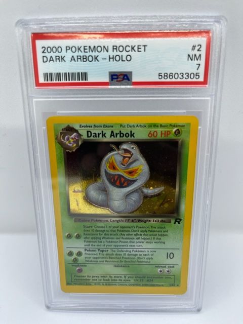 Dark Arbok 2/82 PSA 7 Graded Rare Pokemon Card (2000 Pokemon Rocket) Titan Cards Ltd Dark Arbok 2/82 PSA 7 Graded Rare Pokemon Card (2000 Pokemon Rocket) Titan Cards Ltd