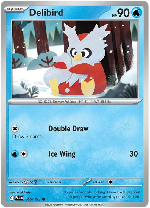 Delibird 046/193 Common Reverse Holo Pokemon Card (SV2 Paldea Evolved)