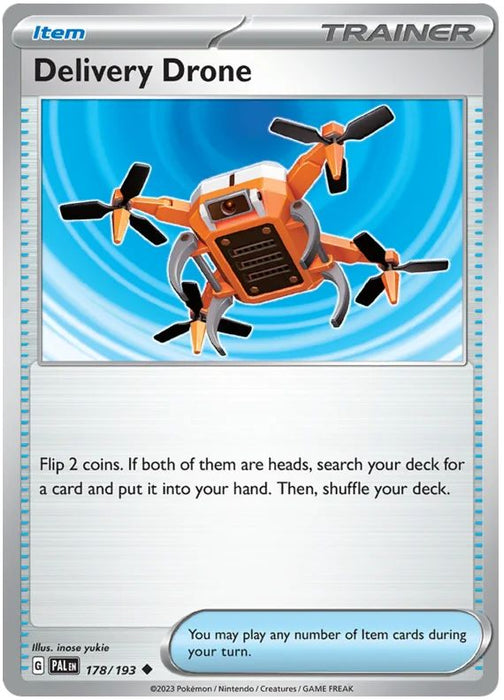 Delivery Drone 178/193 Uncommon Reverse Holo Pokemon Card (SV2 Paldea Evolved)