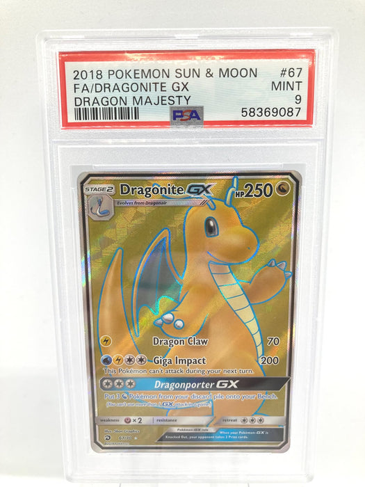 Dragonite GX 67/70 PSA 9 Mint Graded Pokemon Card