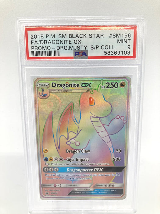 Dragonite GX SM156 PSA 9 Mint Graded Pokemon Card