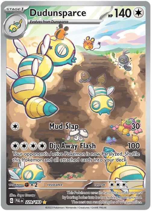 Dudunsparce 157/193 Uncommon Reverse Holo Pokemon Card (SV2 Paldea Evolved)