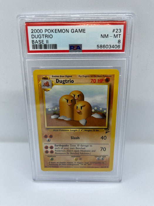 Dugtrio 23/130 PSA 8 Graded Rare Pokemon Card (2000 Pokemon Game)