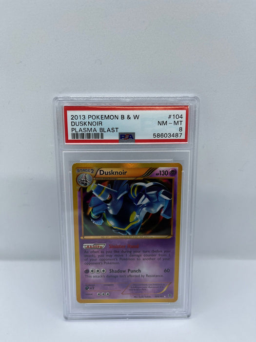 Dusknoir 104/101 PSA 8 Graded Rare Pokemon Card (2013 Pokemon B & W - Plasma Blast)