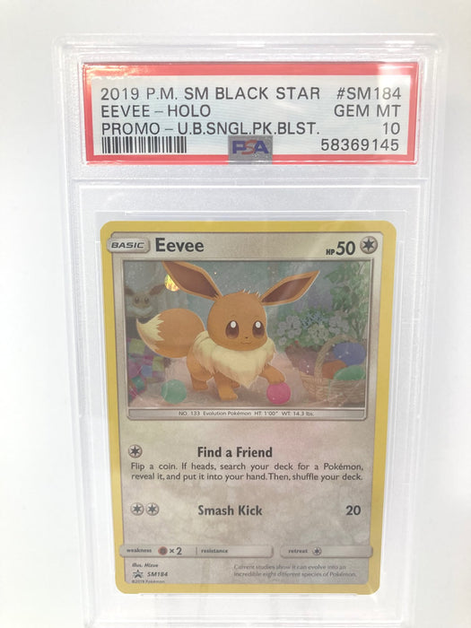 Eevee SM184 PSA 10 Gem Mint Graded Pokemon Card