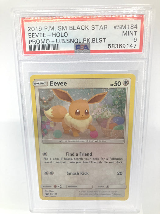 Eevee SM184 PSA 9 Mint Graded Pokemon Card Eevee SM184 PSA 9 Mint Graded Pokemon Card