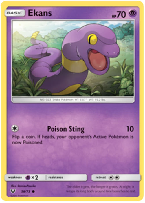 Ekans 36/73 Common Pokemon Card (Shining Legends)