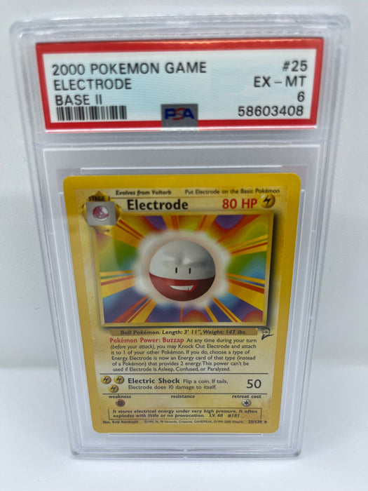 Electrode 25/130 PSA 6 Graded Rare Pokemon Card (2000 Pokemon Game)