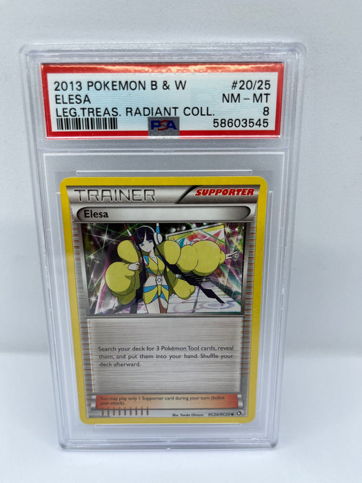 Elesa RC20/RC25 PSA 8 Common Pokemon Card (Leg Treas Radiant Collection)