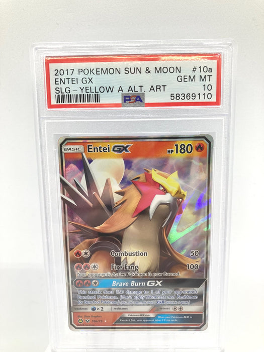 Entei GX 10A/73 PSA 10 Gem Mint Graded Pokemon Card