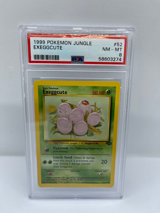 Exeggcute 52/64 PSA 8 Graded Common Pokemon Card (1999 Pokemon Jungle)