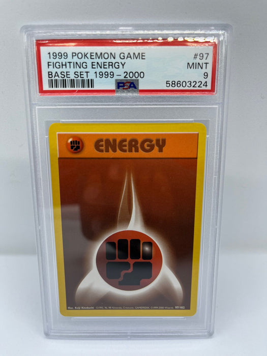 Fighting Energy 97/102 PSA 9 Graded Pokemon Card (1999 Pokemon Game)