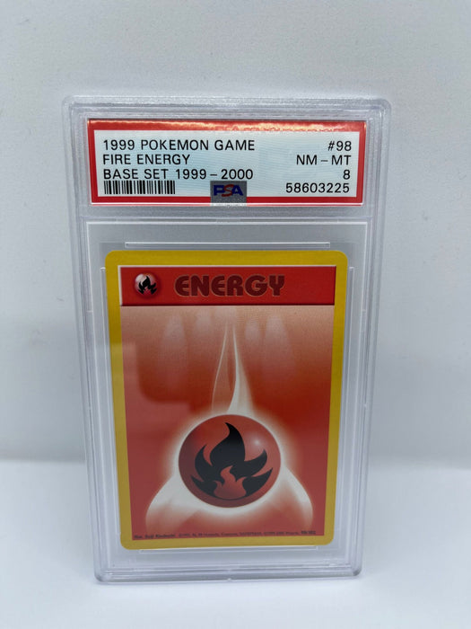 Fire Energy 98/102 PSA 8 Graded Pokemon Card (1999 Pokemon Game)