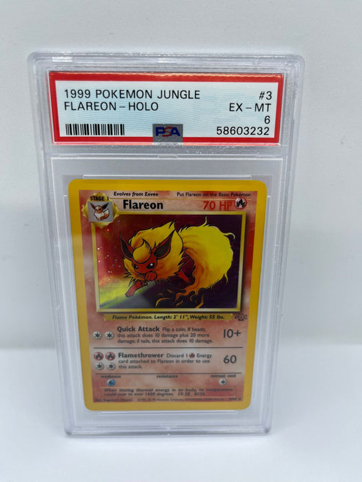 Flareon 3/64 PSA 6 Graded Rare Pokemon Card (1999 Pokemon Jungle)