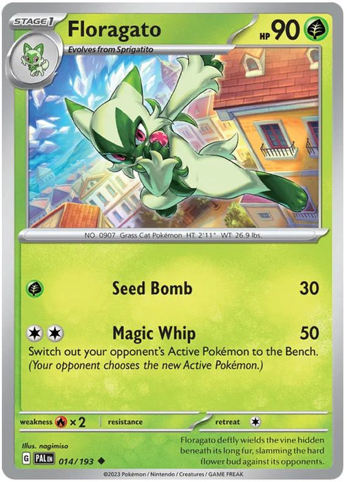 Floragato 014/193 Uncommon Reverse Holo Pokemon Card (SV2 Paldea Evolved)