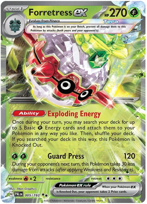 Forretress ex 005/193 Rare Double Pokemon Card (SV2 Paldea Evolved)