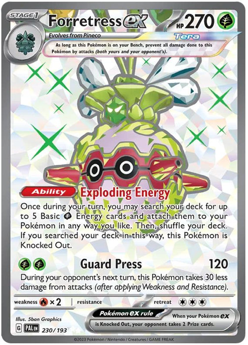 Forretress ex 230/193 Ultra Rare Double Pokemon Card (SV2 Paldea Evolved)