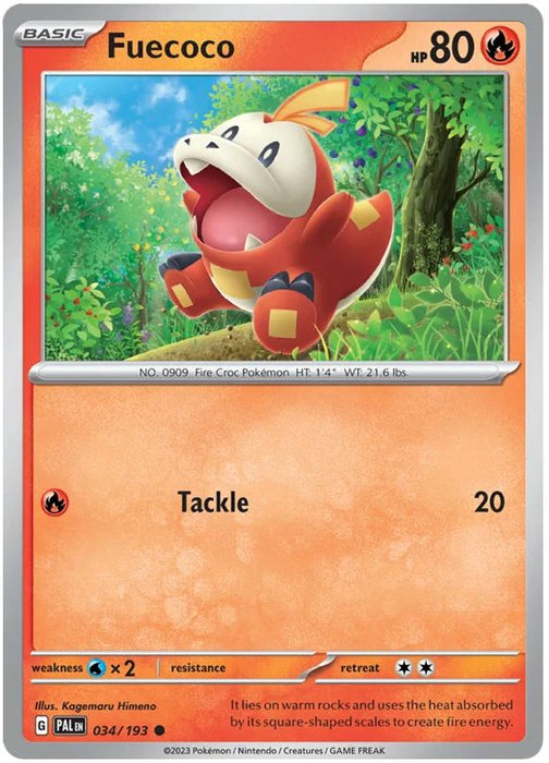 Fuecoco 034/193 Common Pokemon Card (SV2 Paldea Evolved)