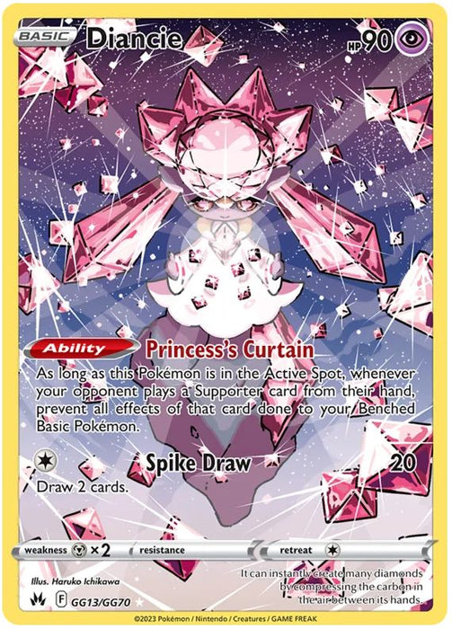 Diancie GG13/GG70 GGH Pokemon Card (SWSH Crown Zenith GG)