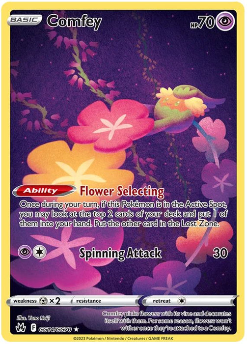 Comfey GG14/GG70 GGH Pokemon Card (SWSH Crown Zenith GG)