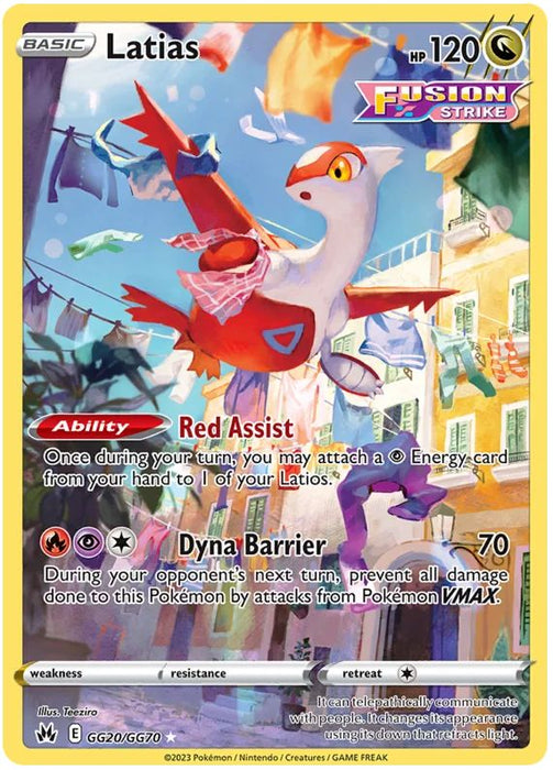 Latias GG20/GG70 GGH Pokemon Card (SWSH Crown Zenith GG)