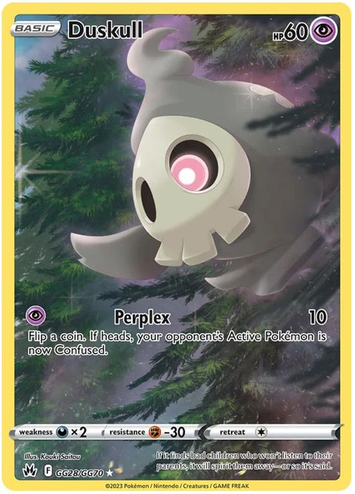 Duskull GG28/GG70 GGH Pokemon Card (SWSH Crown Zenith GG)