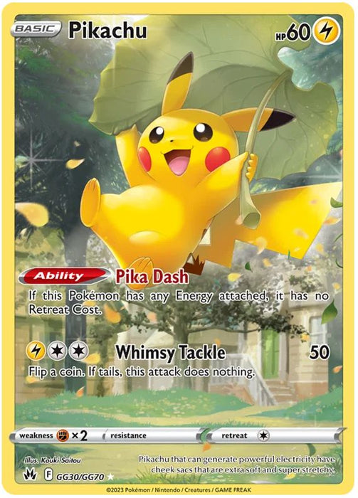 Pikachu GG30/GG70 GGH Pokemon Card (SWSH Crown Zenith GG)