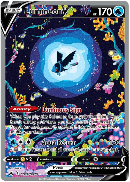 Lumineon V GG39/GG70 GGV Pokemon Card (SWSH Crown Zenith GG)