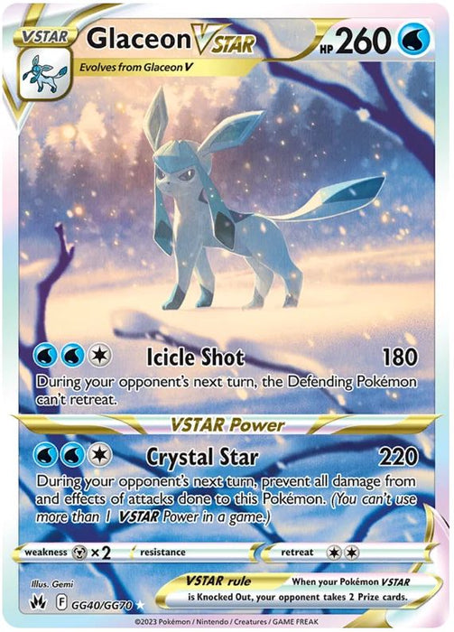 Glaceon VSTAR GG40/GG70 GGV Pokemon Card (SWSH Crown Zenith GG)