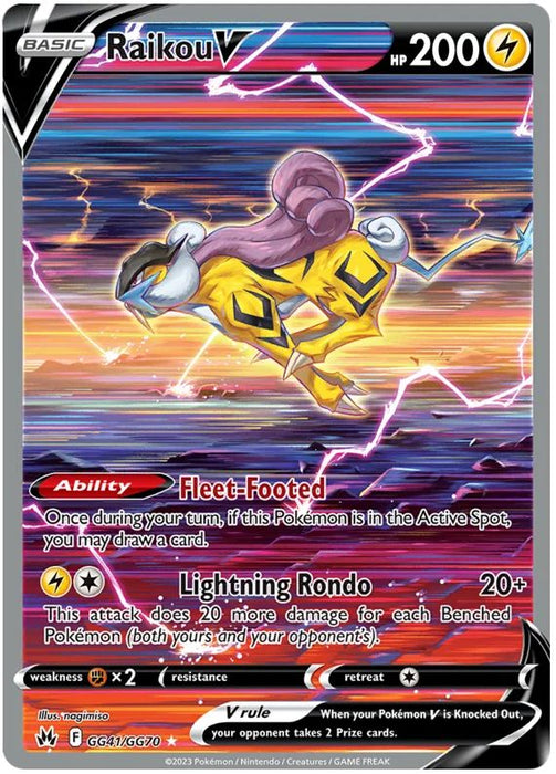 Raikou V GG41/GG70 GGV Pokemon Card (SWSH Crown Zenith GG)