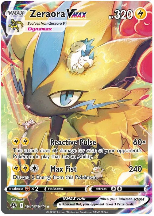 Zeraora VMAX GG42/GG70 GGV Pokemon Card (SWSH Crown Zenith GG)