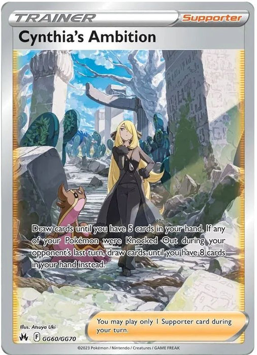 Cynthia's Ambition GG60/GG70 GGU Pokemon Card (SWSH Crown Zenith GG)