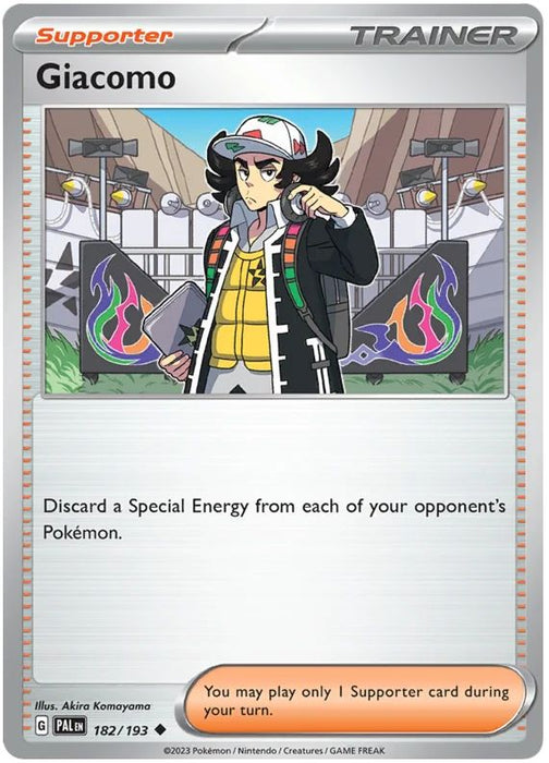 Giacomo 182/193 Uncommon Reverse Holo Pokemon Card (SV2 Paldea Evolved)