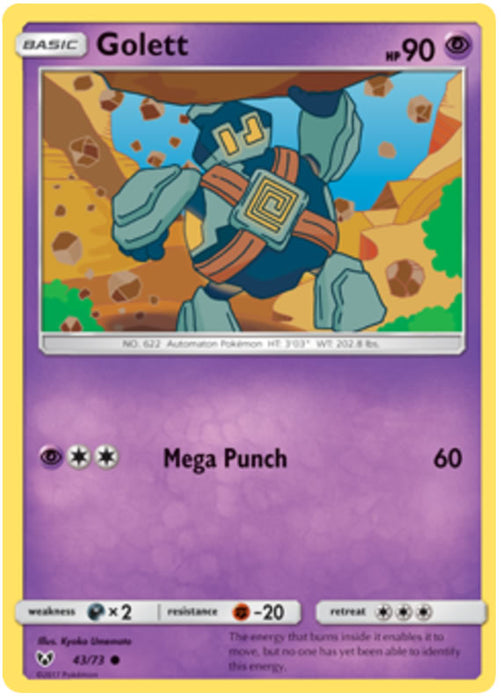 Golett 43/73 Common Pokemon Card (Shining Legends)