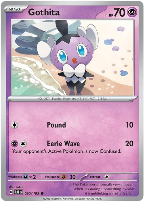 Gothita 090/193 Common Reverse Holo Pokemon Card (SV2 Paldea Evolved)