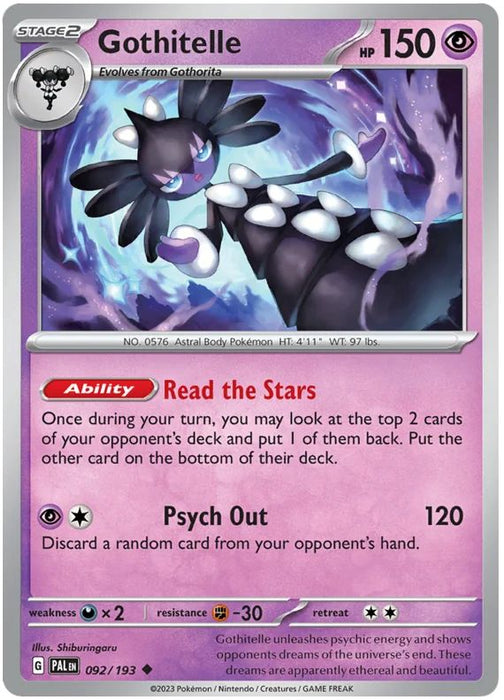 Gothitelle 092/193 Uncommon Pokemon Card (SV2 Paldea Evolved)