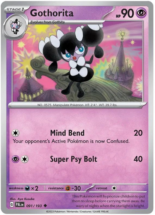 Gothorita 091/193 Uncommon Reverse Holo Pokemon Card (SV2 Paldea Evolved)