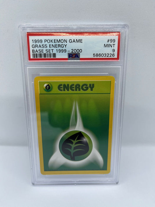 Grass Energy 99/102 PSA 9 Graded Pokemon Card (1999 Pokemon Game)