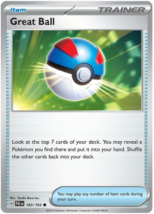 Great Ball 183/193 Common Pokemon Card (SV2 Paldea Evolved)