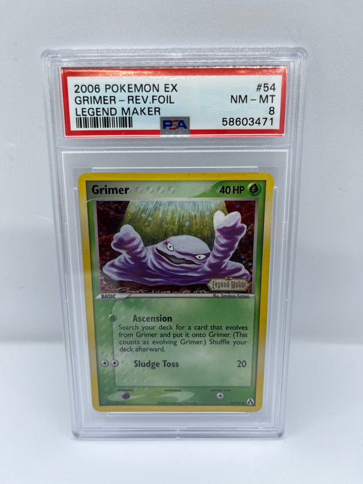 Grimer 54/92 PSA 8 Graded Common Pokemon Card (2006 Pokemon Ex - Legend Maker)