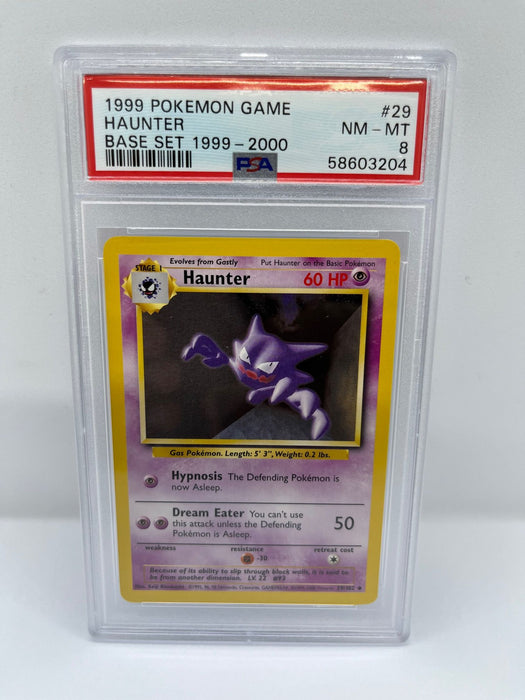 Haunter 29/102 PSA 8 Graded Uncommon Pokemon Card (1999 Pokemon Game)