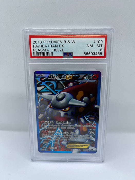 Heatran EX 109/116 PSA 8 Graded Rare Pokemon Card (2013 Pokemon B & W)