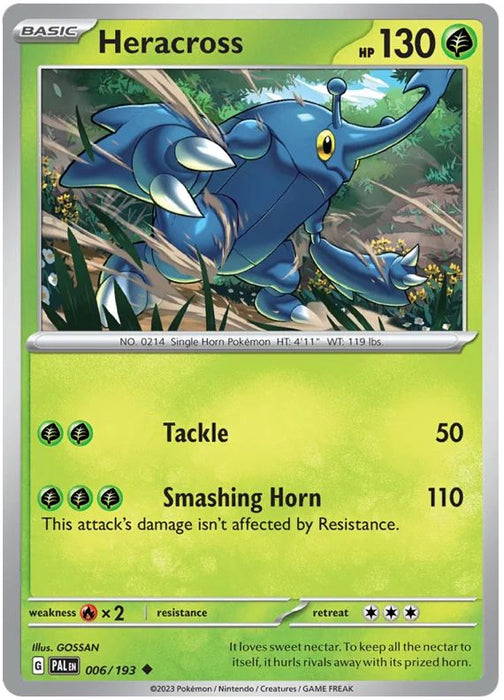 Heracross 006/193 Uncommon Pokemon Card (SV2 Paldea Evolved)