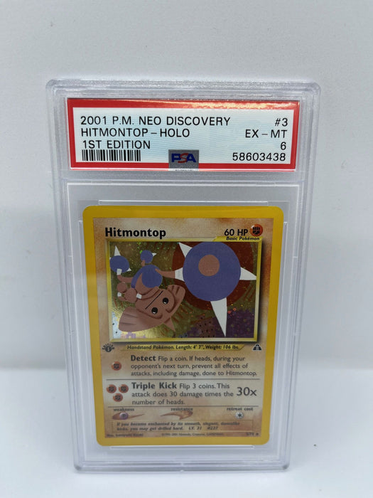 Hitmontop 3/75 PSA 6 Graded Rare Pokemon Card (2001 P.M. Neo Discovery)