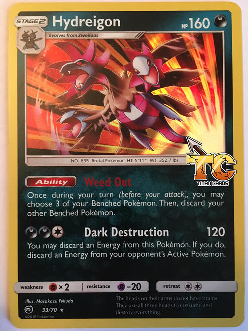 Hydreigon 33/70 Rare Holo Pokemon Card (Dragon Majesty)